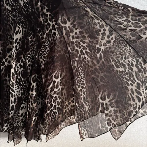 Coco Bianca Leopard Midi Skirt M Brown Size M
