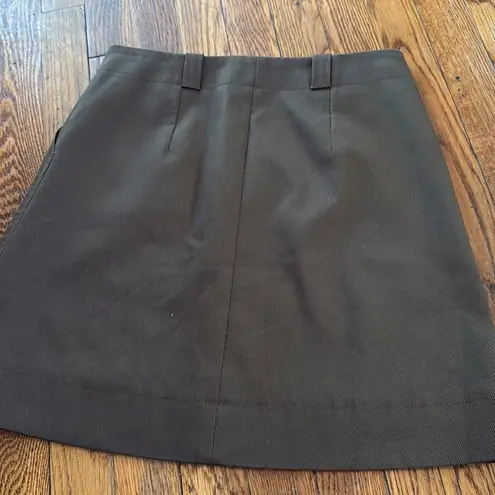 Tory Burch  khaki Green twill cotton structured Mini Skirt a line Eliza size 0