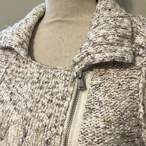 Chico's Chico’s Danika size 1 medium sleeveless zip up sweater tweeted moto vest brown