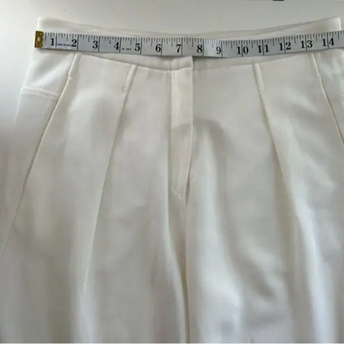 Giorgio Armani White Single Pleat Viscose Blend High Rise Pants Size 4 vintage