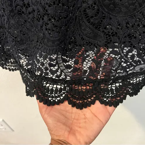 You Are Not Alone Black Lace Long Sleeve Top Size S