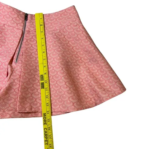 IMICKOO Women Orange Paisley Bow Neck 3/4 Sleeve Top Skirt Set Size 8