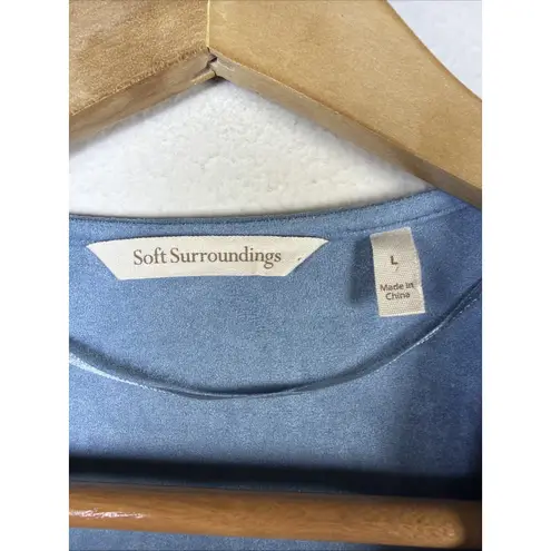 Soft Surroundings womens large Ultra Soft Cardigan Faux Suede Wrap drape jacket