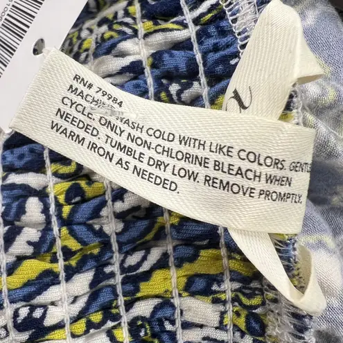 Soma Strapless Shorts Romper Plaza Paisley Indigo Optional Straps Size S Blue