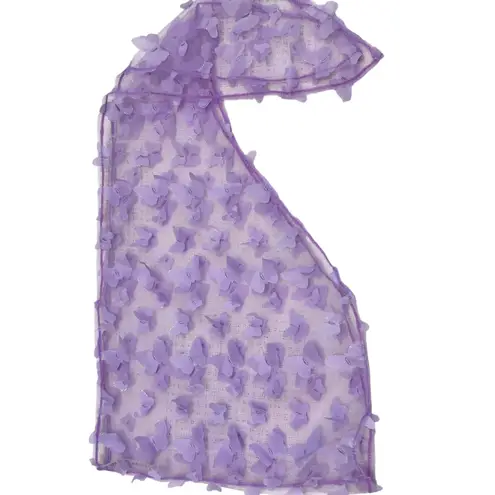 Blooming Jelly sheer mesh butterfly applique sarong swim cover side tie skirt SK 3004