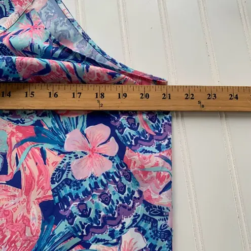 Charlie Paige Floral Summer Mini Dress Women M Blue Pink Pleated Round Neck NWT