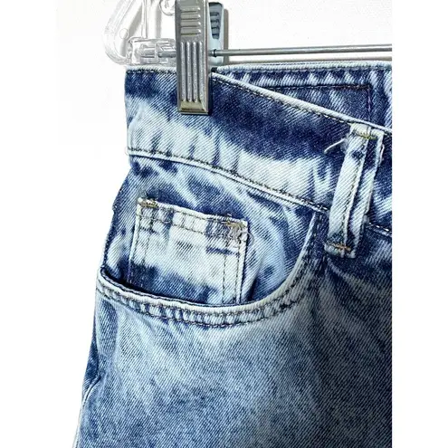 Moon Company Jeans Blue Acid Wash Tapered Leg High Rise Womens 32 Y2K Grunge