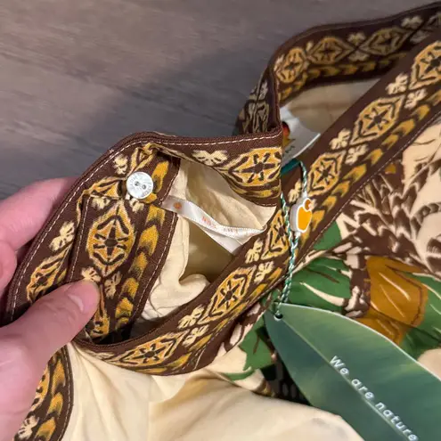 Farm Rio NWT Sand Foliage Sketch Euroflax™ linen Midi Skirt