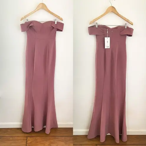 Likely Bartolli Off Shoulder Mermaid Gown Rose Pink 0 NWT
