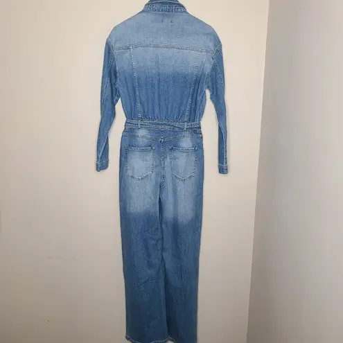 Forever 21  Premium Belted Wide-Leg Denim Jumpsuit Size M