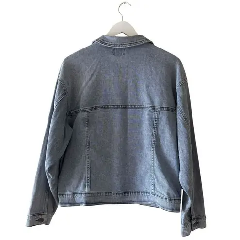Melrose and Market Denim Jean Jacket Womens Light Blue Button Closure SZ M