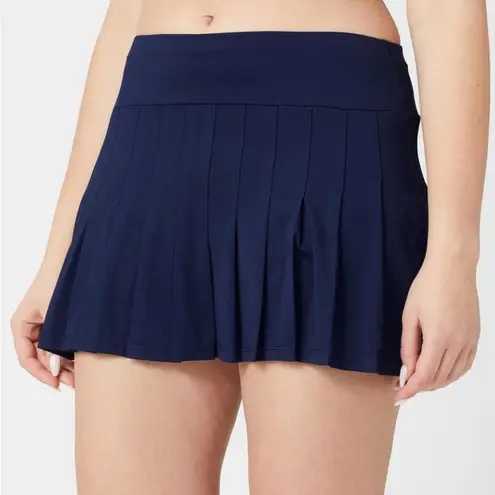 Ideology ID PLEATED WOMEN ACTIVE SOLID SKORT SZ LG NAVY BLUE NEW NWOT A-39