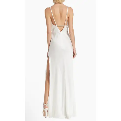 Ramy Brook NWT Vick V-Neck Satin Gown in Ivory Sz 6 $625