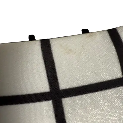 Cameo White Black Windowpane Plaid Stripe A-Line Mini Skirt Size M