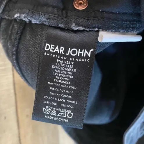 Dear John Black Skinny Crop Jeans With Side Stripe Size 27