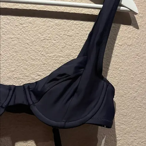 J.Crew New  Women’s Cross-back underwire bikini top Size 36A Navy Blue NWT