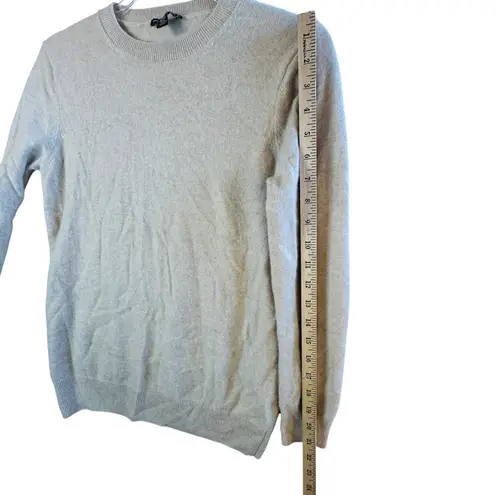 Hilary Radley Cashmere Oatmeal Beige Crewneck Sweater Womens S Minimalist Chic