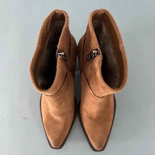 Antonio Melani  Tabbie Oiled Suede Pecan Pie Brown Western Buckle Boots