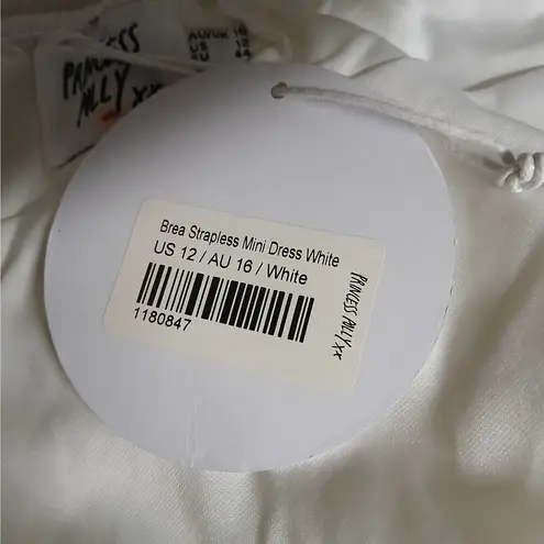 Princess Polly  Brea Strapless Mini Dress Size 12 White Embroidered Lace Party