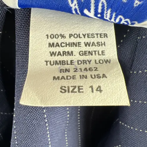 NOS Vtg 80s Sz 14 Pinstripe Tuxedo Dress Shoulder Pads USA Made Sears Navy White Blue