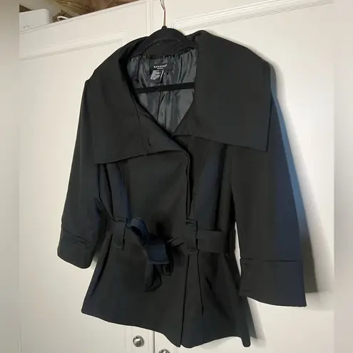 Sandro Black Belted Trench Jacket