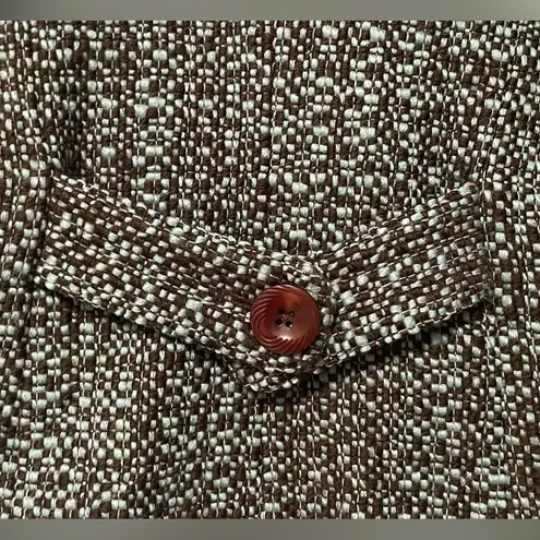 J. Jill Women’s Tweed Cropped Jacket Blazer Turquoise Green Lined Size 6