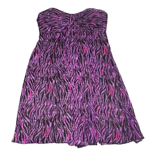 EXPRESS  Women's Size‎ 4 Strapless Purple & Black Flowy Mini Dress Party Cocktail