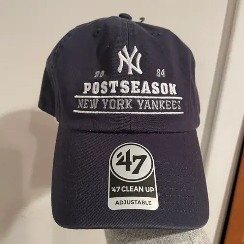 47 Brand ‘47 Adult 2024 MLB Postseason New York Yankees Navy Cleanup Baseball Hat NWT