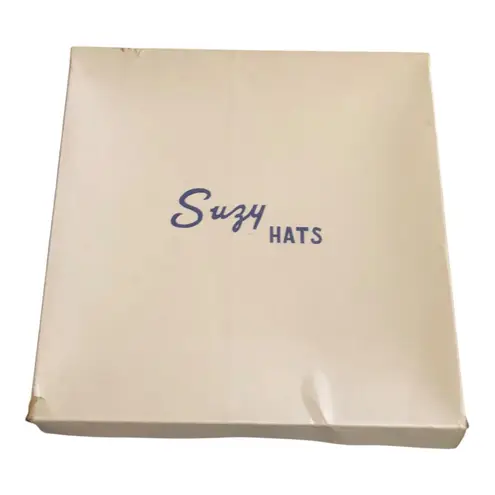 Vintage Suzy Hat Black Woven Straw Wide Brim With Ribbon Accent Women's Medium