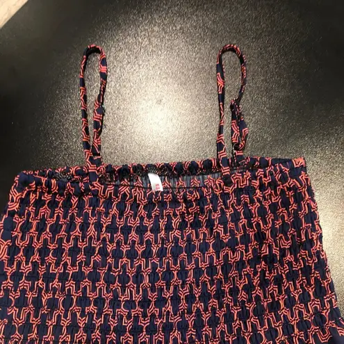 One Size Fits Most Fit and Flare Flowy Dress Pink and Blue Spaghetti Straps Size M