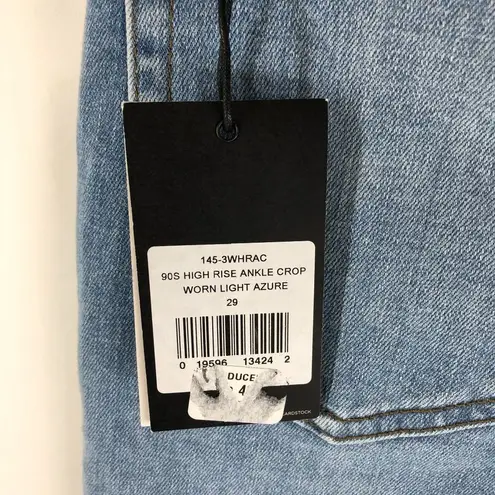 RE/DONE Womens 90s High Rise Ankle Crop Worn Light Azure Button Fly 29