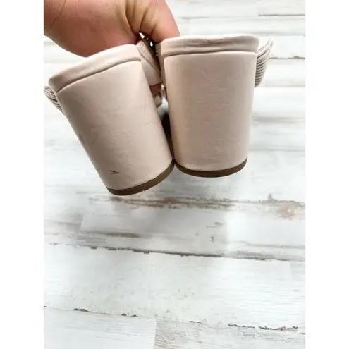 Adrienne Vittadini Beige Strappy Open Toe Block Heel Sandal Size8