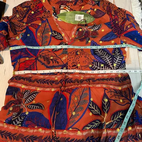 Farm Rio Wild Jungle Brown Midi Dress Size Medium