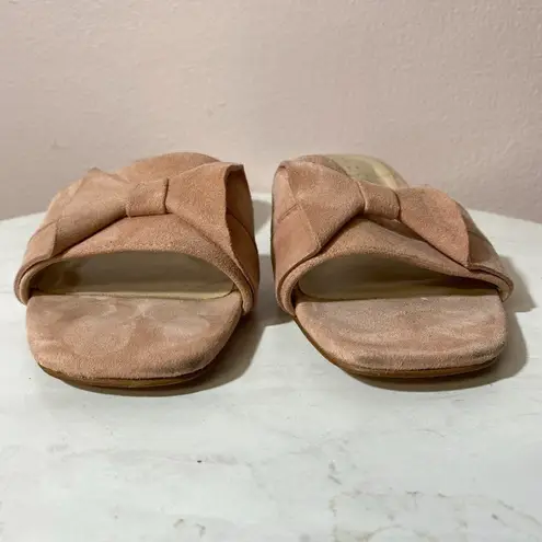 Sole Society Blush Suede Bow Slides