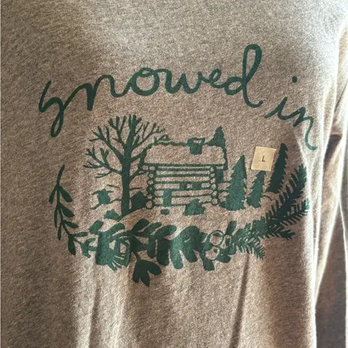 Loft  Gray 'Snowed In' Graphic Sweater size Large NWT thumbnail 2