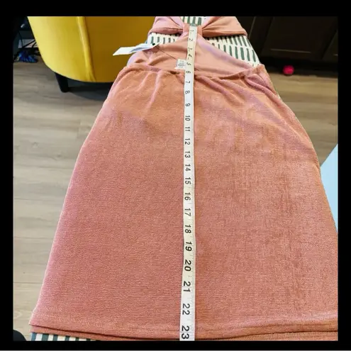 ZARA Topshop Peach Cutout Dress NWT | Size Small (4-6) | Bow, Side Cutouts, Shimmer