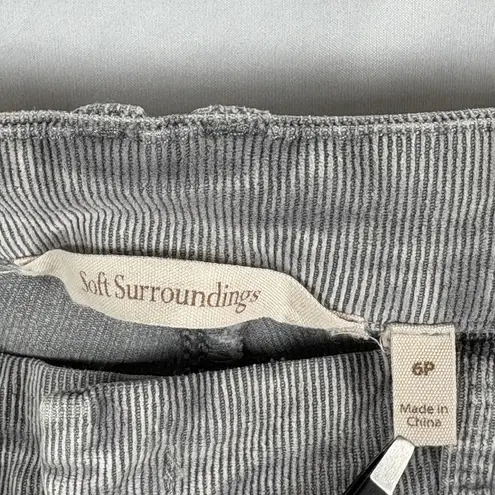 Soft Surroundings  Corduroy Pants‎ Women Size 6P Gray Zip Fly Stretch(30 X 27)