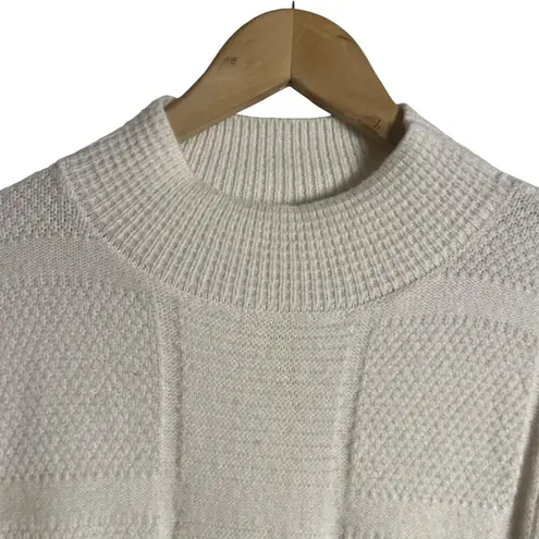 Area Stars White Open Back Knit Long Sleeve Mock Neck Sweater Mini Dress Size M Size M