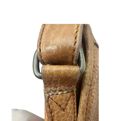 Polo Ralph Lauren Vintage Distressed Brown Leather Saddle Crossbody Purse