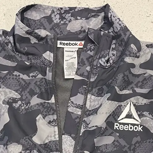 Reebok  Windbreaker Grey Camouflage Print Size XS