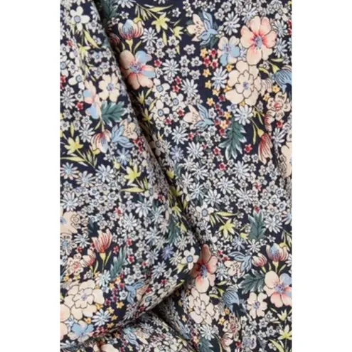 Never Fully Dressed Dress Women Size 8 Blue Floral Jasmine Ruched Ruffle Cottage