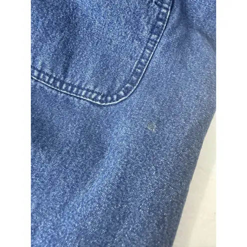 Christopher & Banks Womens Denim Overalls With Santa Embroidery Size M Y2K