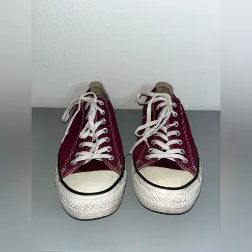 Converse All Star Retro Canvas Chuck Taylor Maroon Low Top Sneakers Sz 13W/11M Red