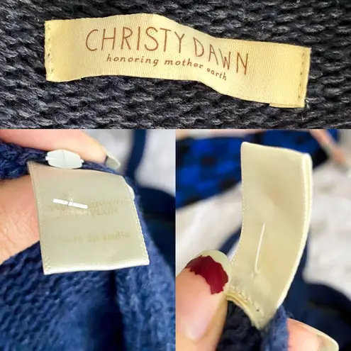 Christy Dawn Sasha Cardigan Lambswool Knit Long Duster Pacific Blue OS GUC