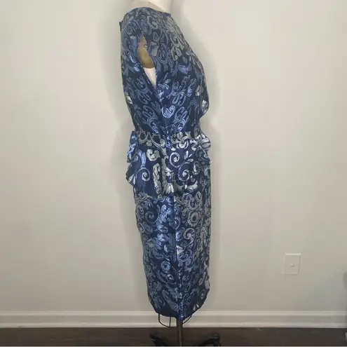 Dorothy Perkins Vintage Peplum MIDI Floral Silky Dress US 6