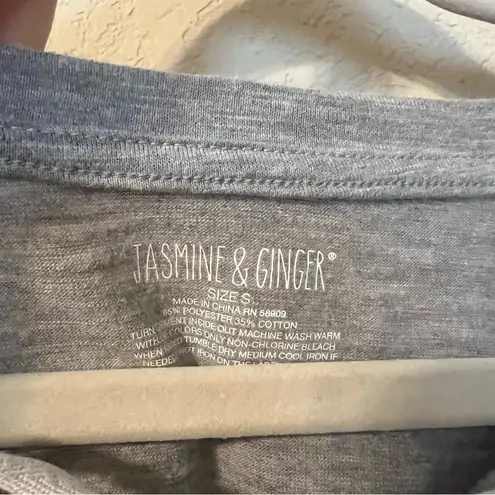 Jasmine & Ginger Grey Football Jersey Star Long Sleeve Top