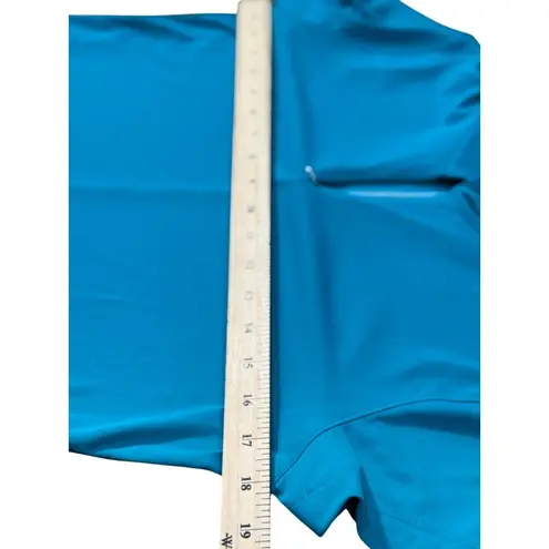 Slazenger NEW Womens Blue White Teal Short Sleeve Golf Polo Shirt Size S Stretch