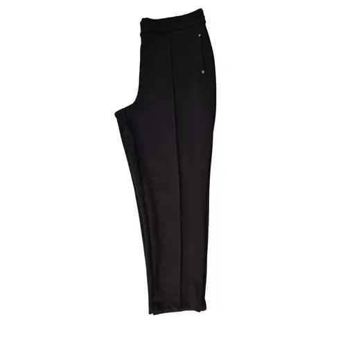 NWT Tahari Elie Scuba Flat Front Black Pants Stretch Career Straight Leg Sz 2XL