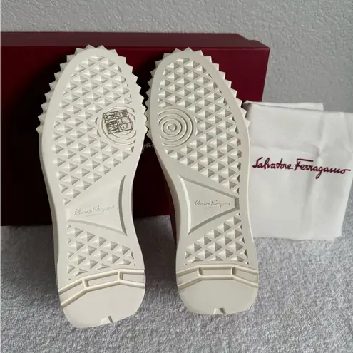 Salvatore Ferragamo $685 NEW Womens Cube Sneakers Pink Red Velvet Luxe size 6