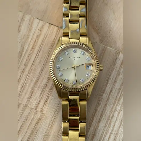 Wittnauer Longines Rare Diamond Marker Presidential Ladies Watch Gold Dial Case